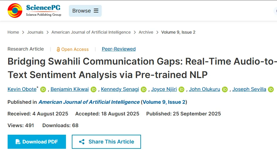 Bridging Swahili Communication Gaps: Real-Time Audio-to-Text Sentiment Analysis via Pre-trained NLP
